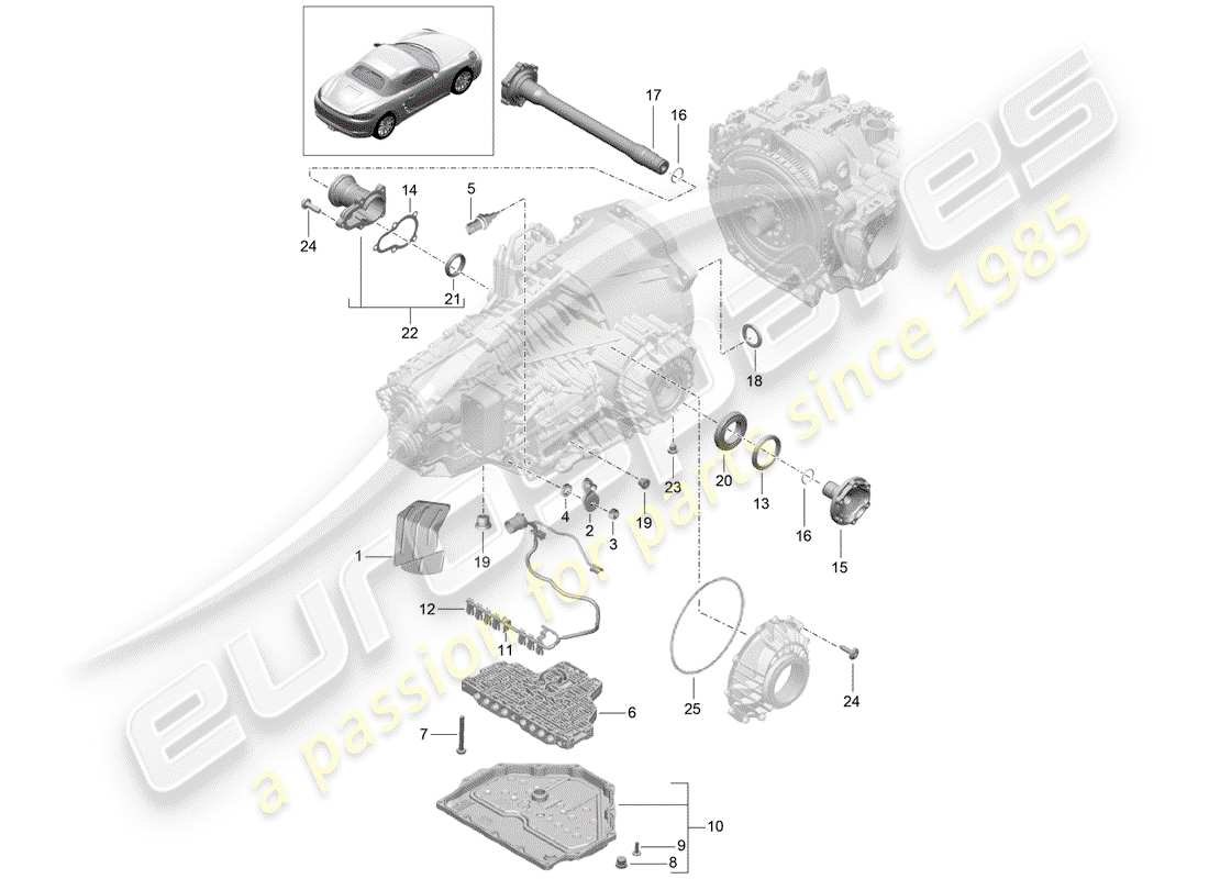 porsche 2019 (718 boxster) - pdk - part diagram