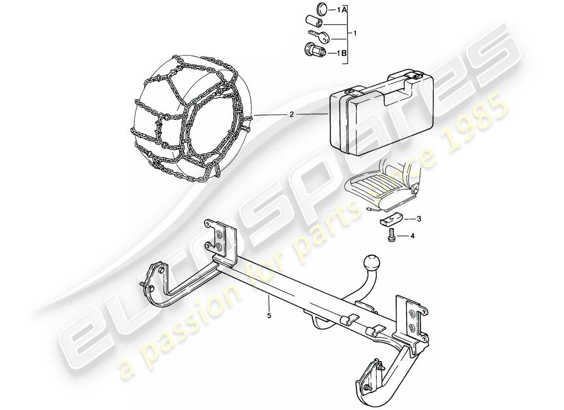 porsche 1986 (924s) accessories part diagram