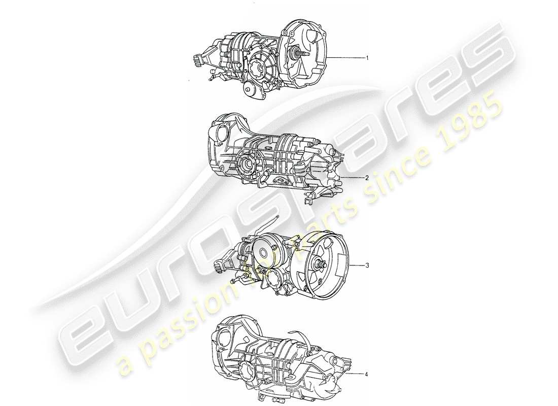 porsche 2008 (refurbished and exchange catalogue) manual gearbox part diagram