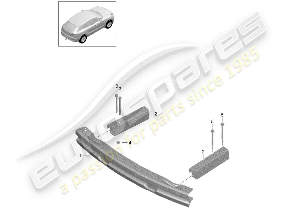 porsche 2016 (macan) bumper bracket part diagram