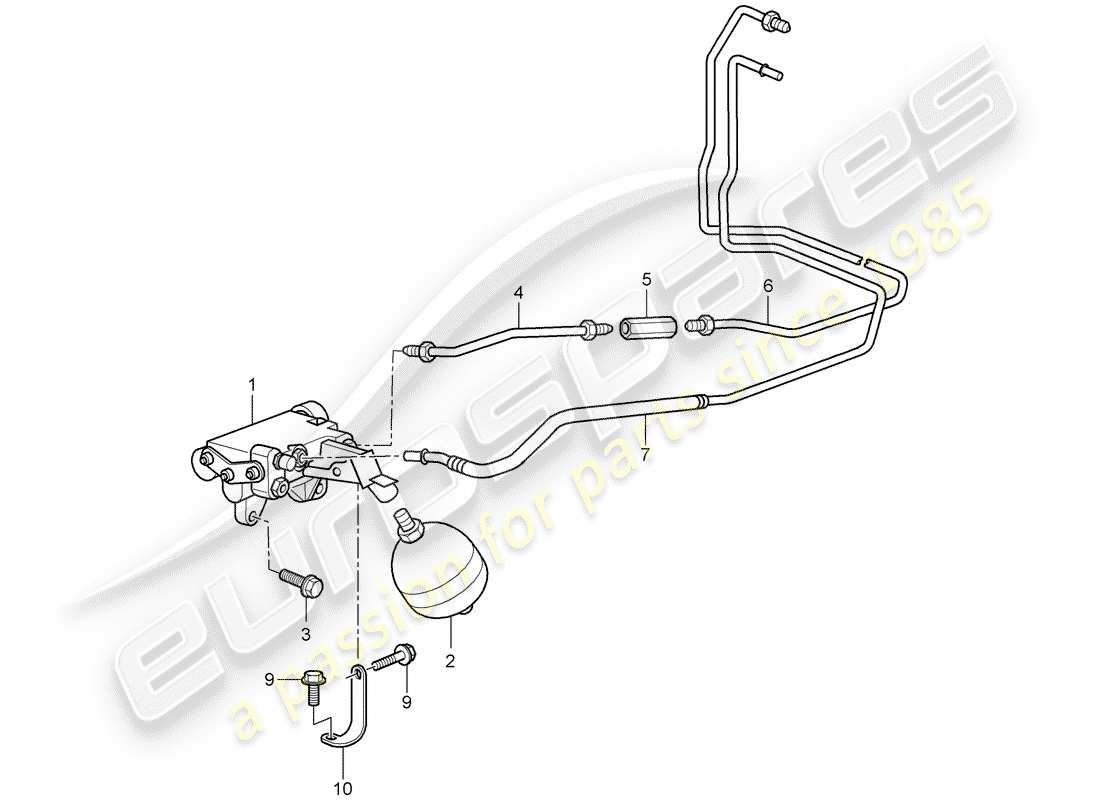 porsche 2007 (997-1 turbo / gt2) hydraulic clutch parts diagram