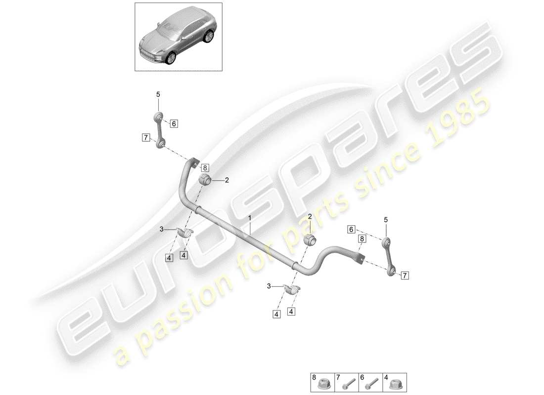 porsche 2019 (macan) stabilizer part diagram