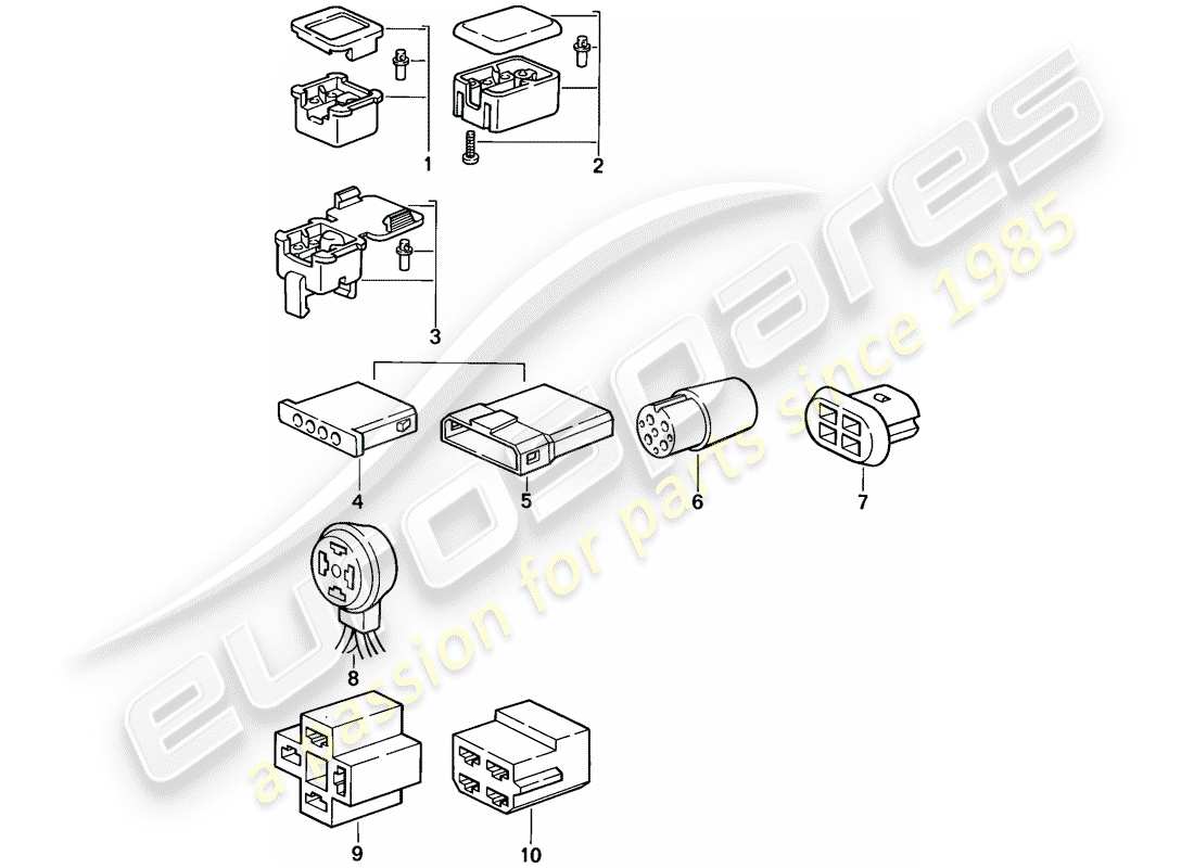 porsche 1988 (924s) connector housing - 4-pole part diagram