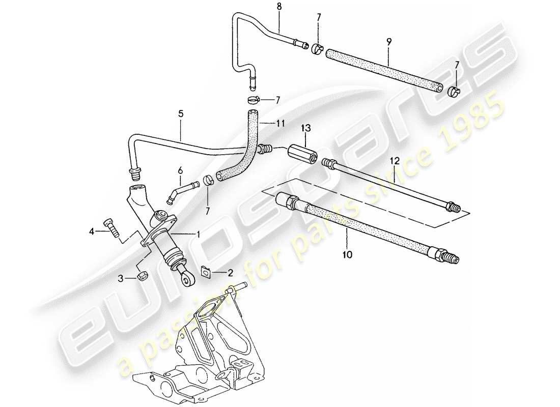 porsche 1997 (993) hydraulic clutch - operation - clutch master cylinder part diagram