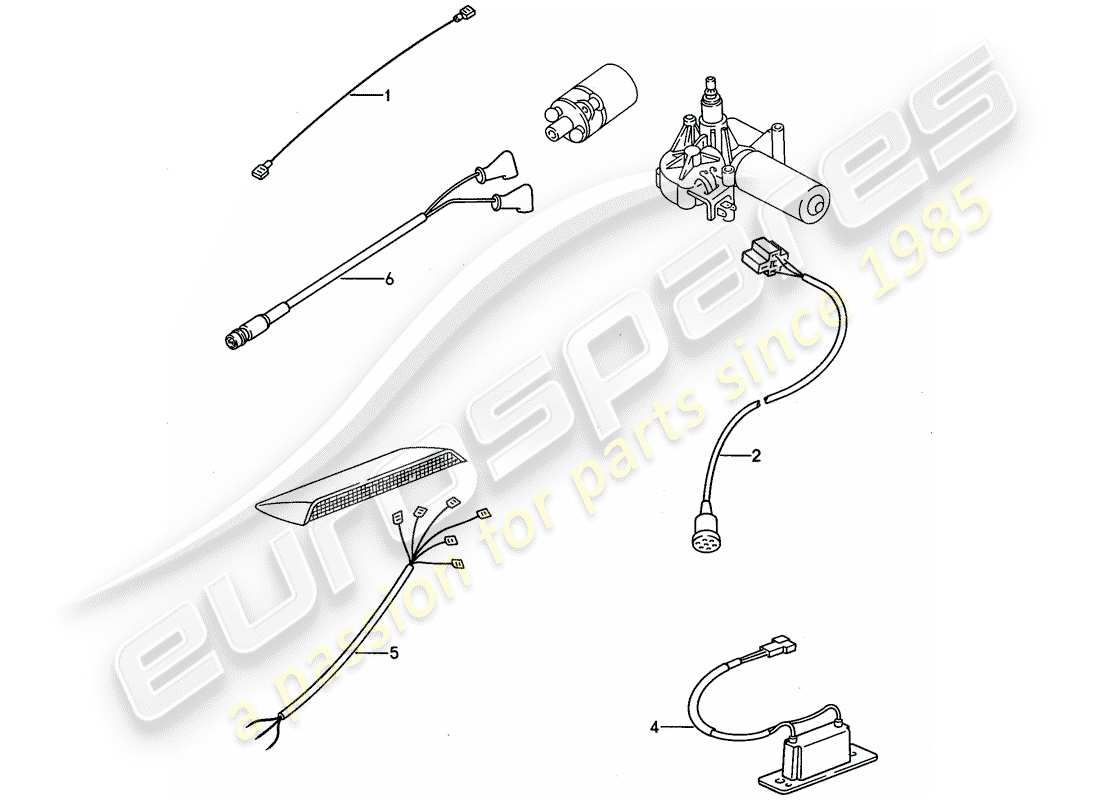 porsche 1993 (968) wiring harnesses - rear end parts diagram