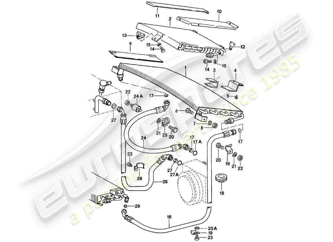 porsche 1978 (911) capacitor - refrigerant line - accessories and others part diagram