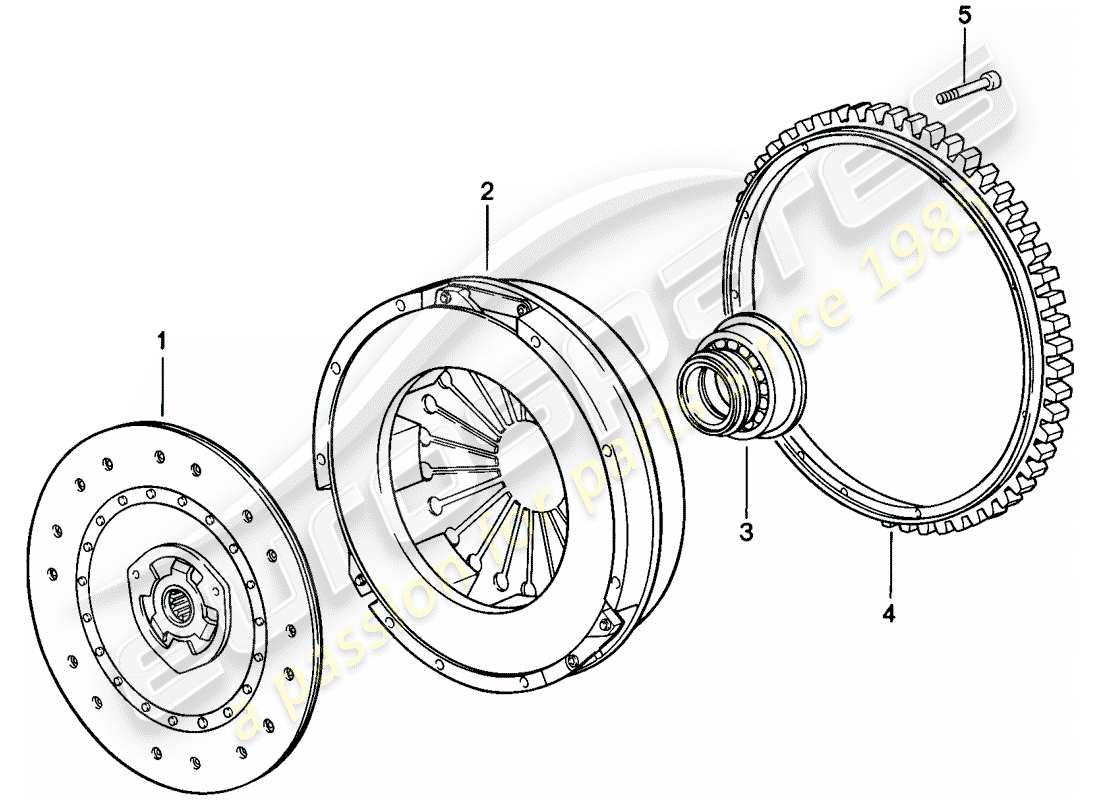 porsche 1982 (944) clutch parts diagram
