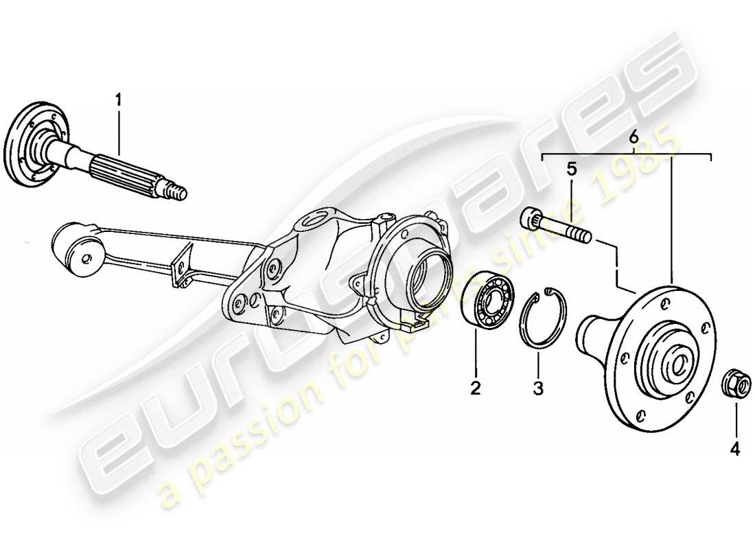 porsche 1987 (924s) rear wheel shaft - lubricants part diagram