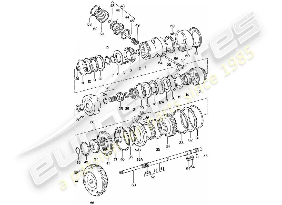 porsche 1984 (944) transmission parts - automatic transmission parts diagram