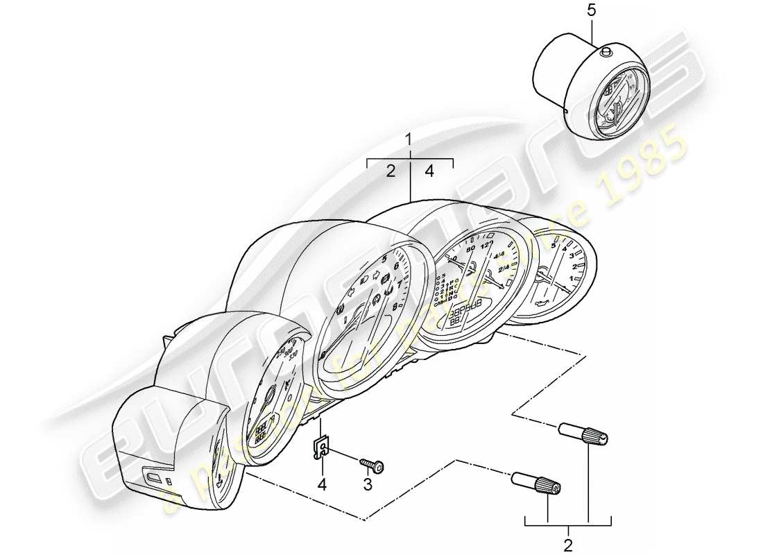 porsche 2009 (997-2) instruments part diagram