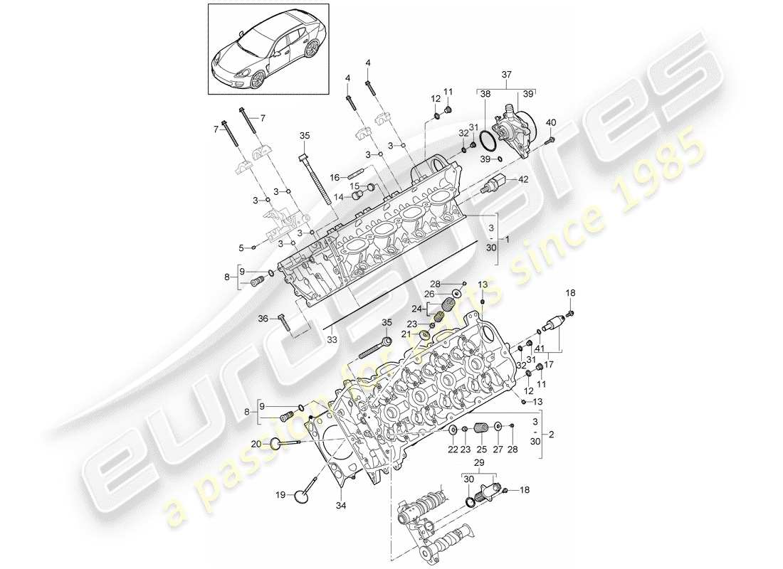 porsche 2015 (panamera 970) cylinder head part diagram