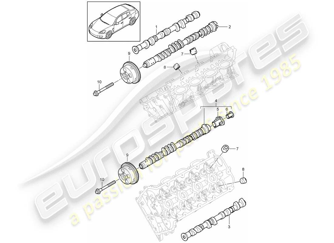 porsche panamera 970 (2016) camshaft part diagram