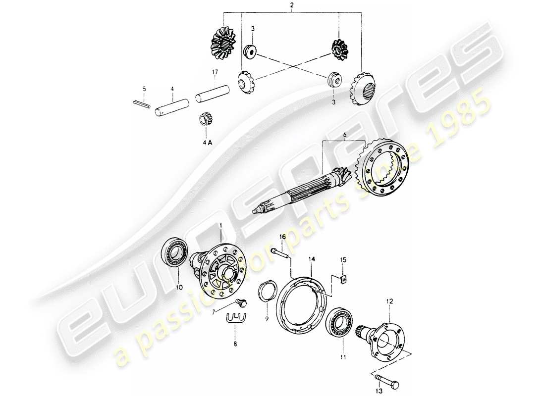 porsche 1990 (964) differential part diagram