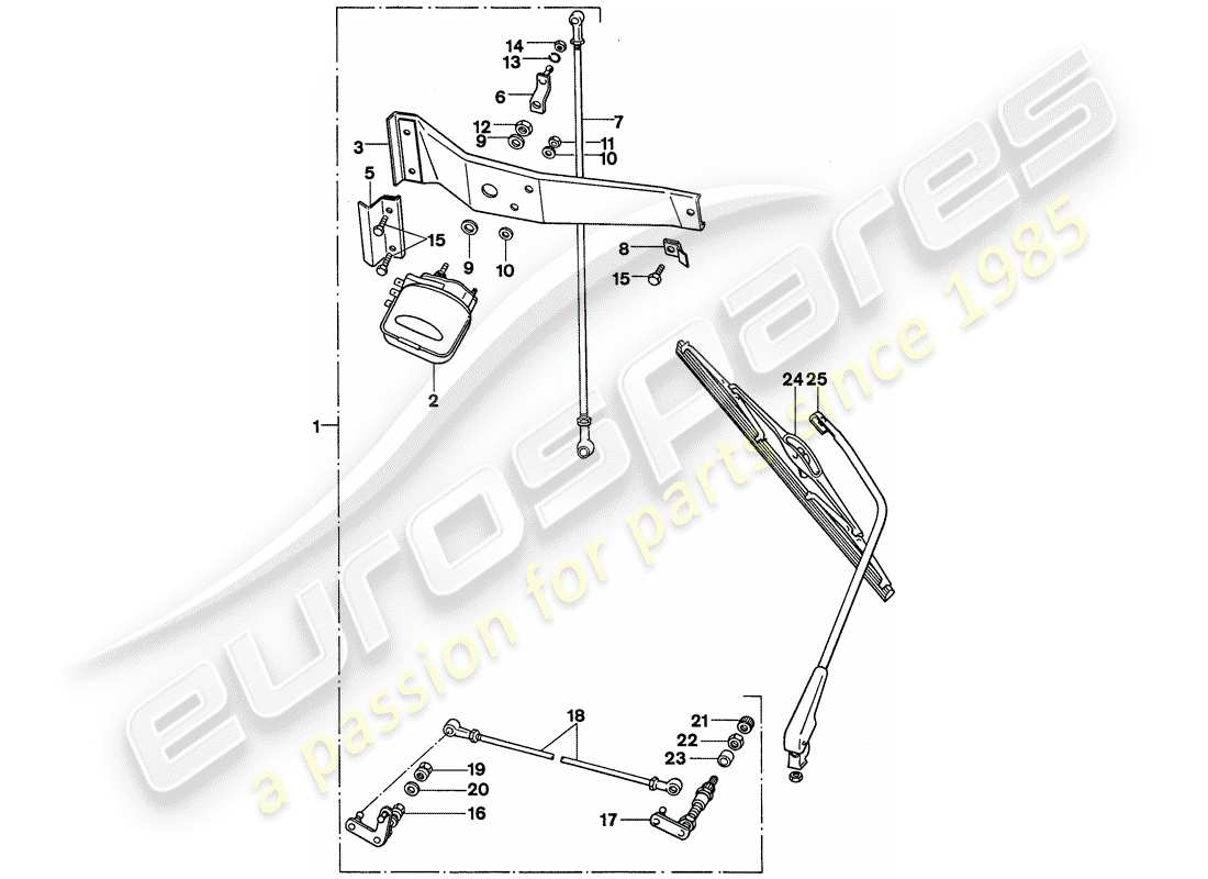 porsche 1976 (911) rear window wiper - d >> - mj 1975 part diagram