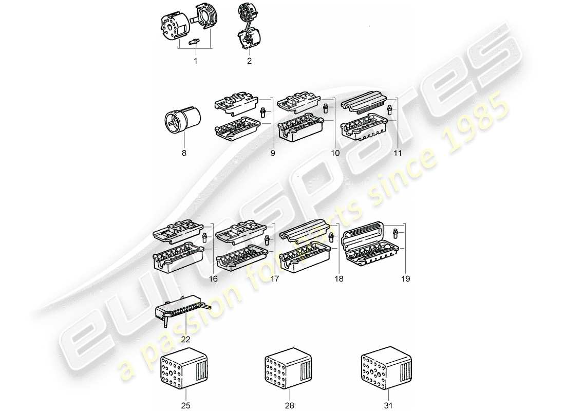 porsche 1986 (911) connector housing part diagram