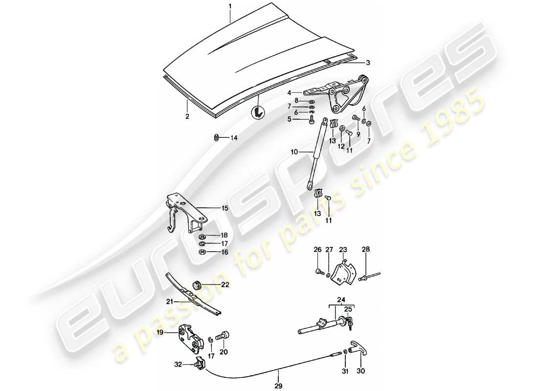 porsche 1979 (911) cover parts diagram