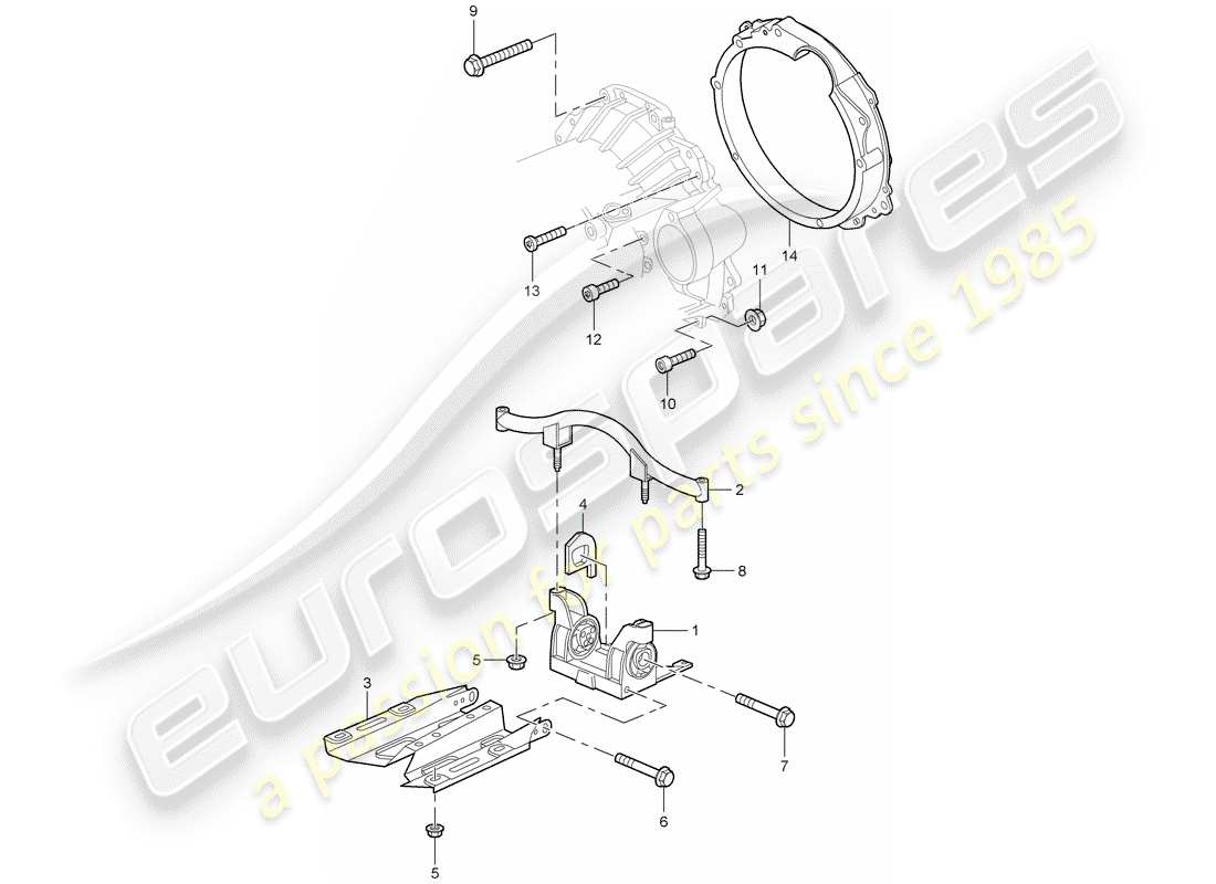 porsche 2002 (996) tiptronic - - transmission securing parts - and - intermediate flange - d - mj 2002>> part diagram