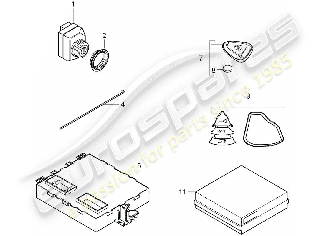 porsche 2007 (997-1 gt3) control units part diagram