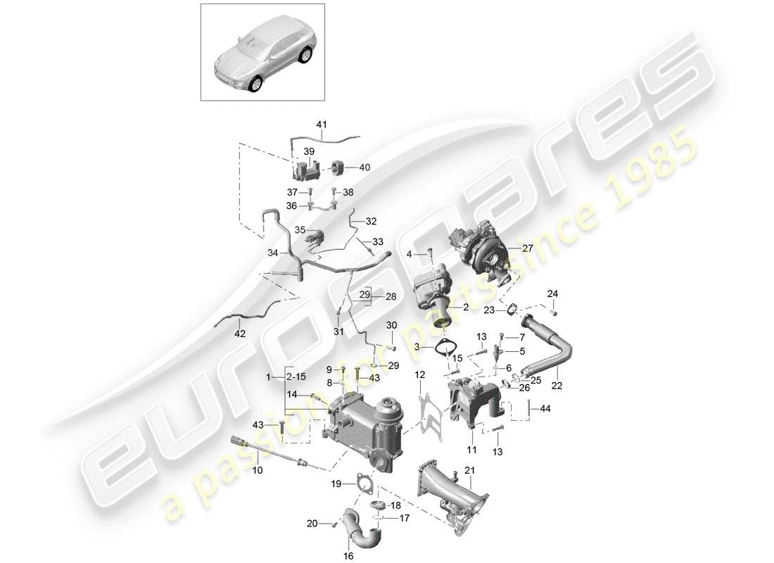 porsche 2016 (macan) exhaust recirculation part diagram