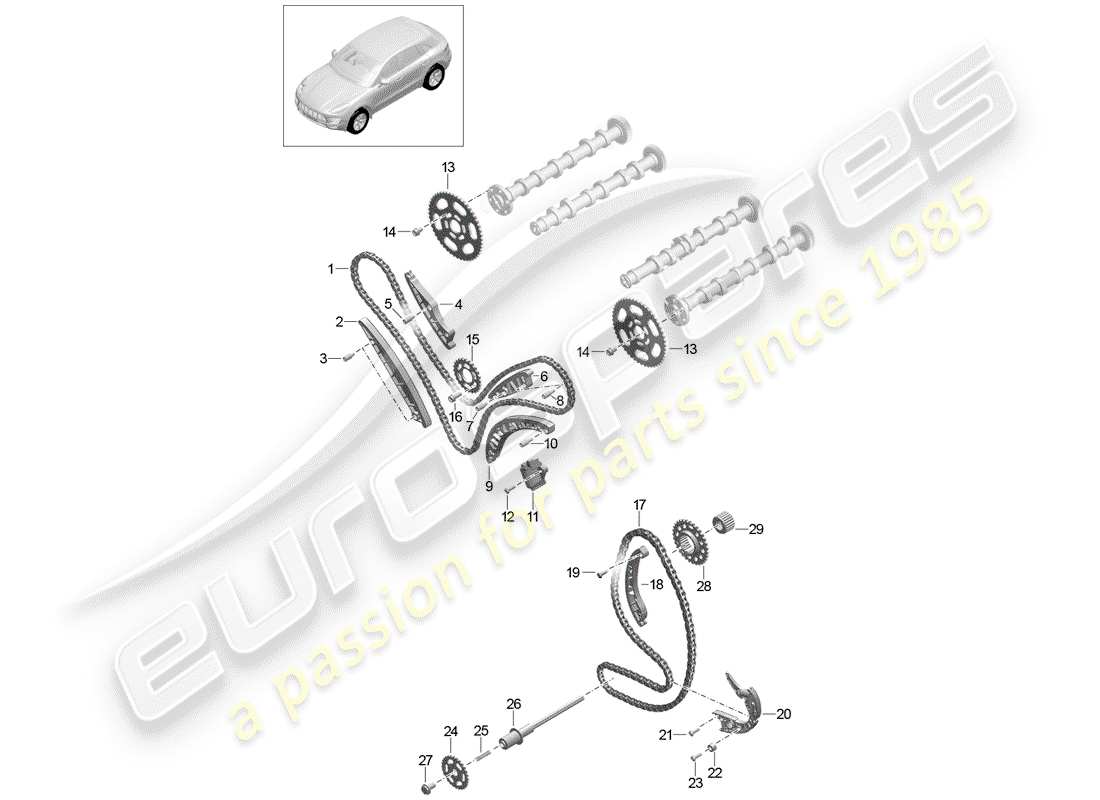 porsche 2016 (macan) timing chain part diagram