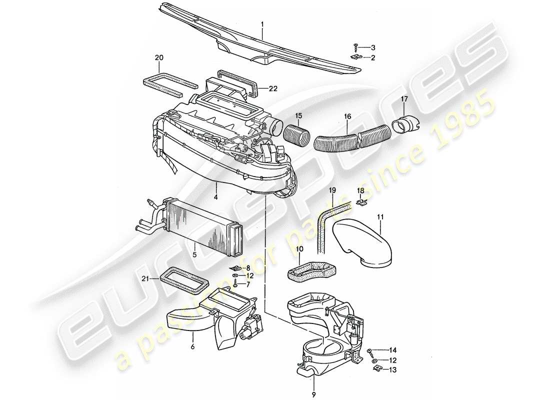 porsche 1988 (959) ventilation - heating system 1 parts diagram