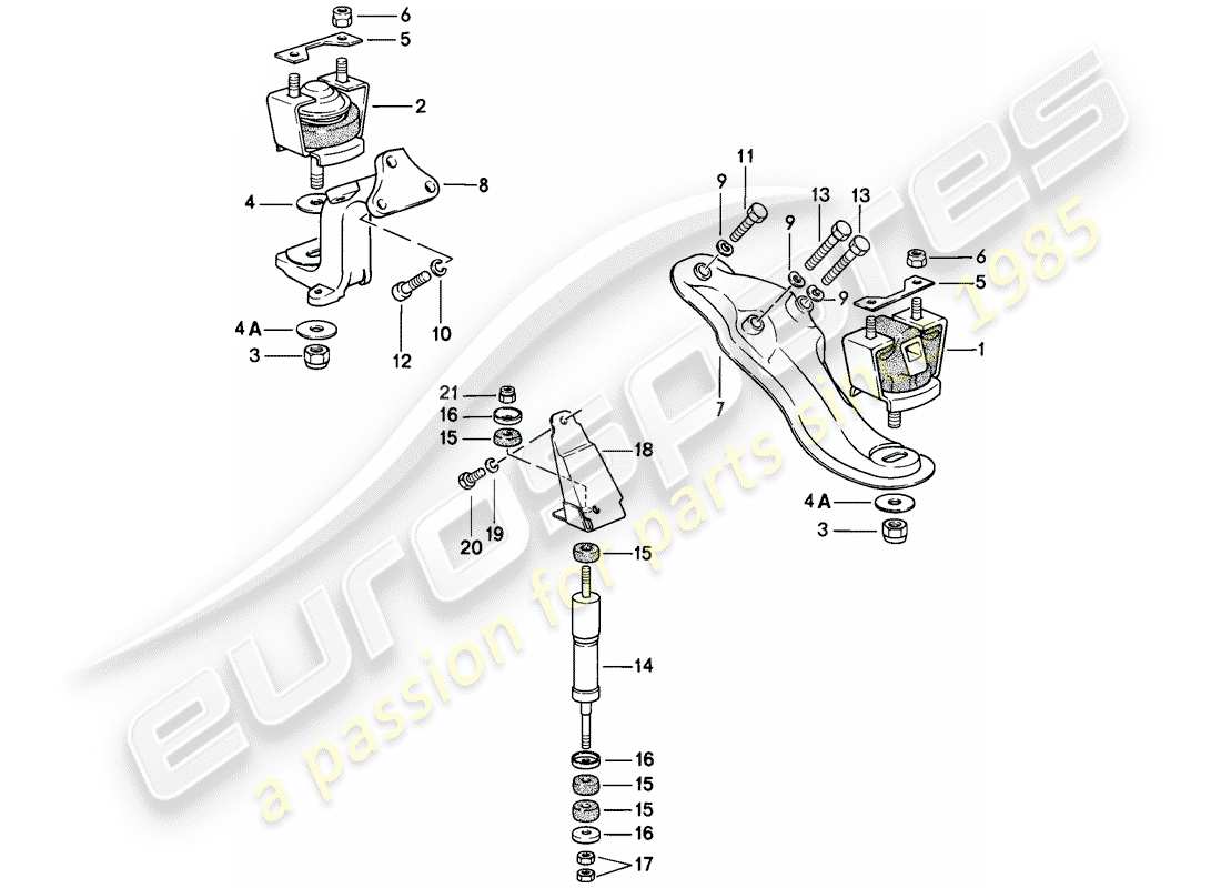 porsche 1979 (924) engine suspension part diagram