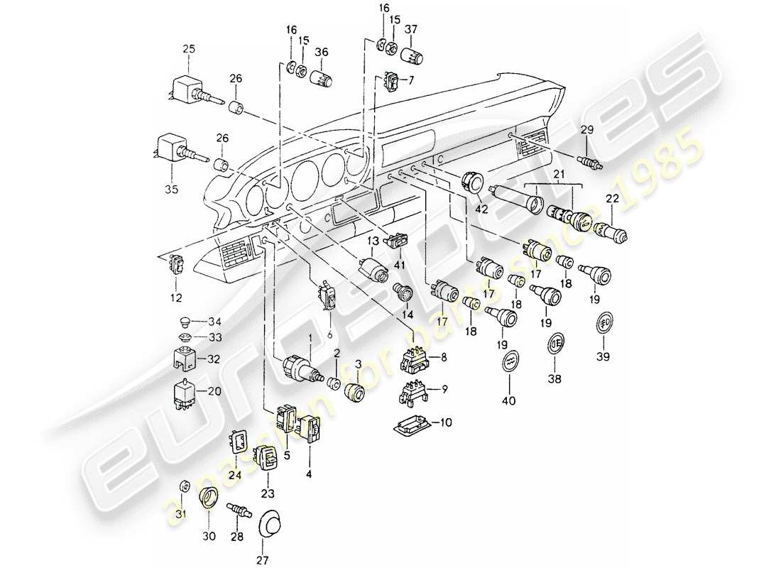 porsche 1990 (964) switch part diagram