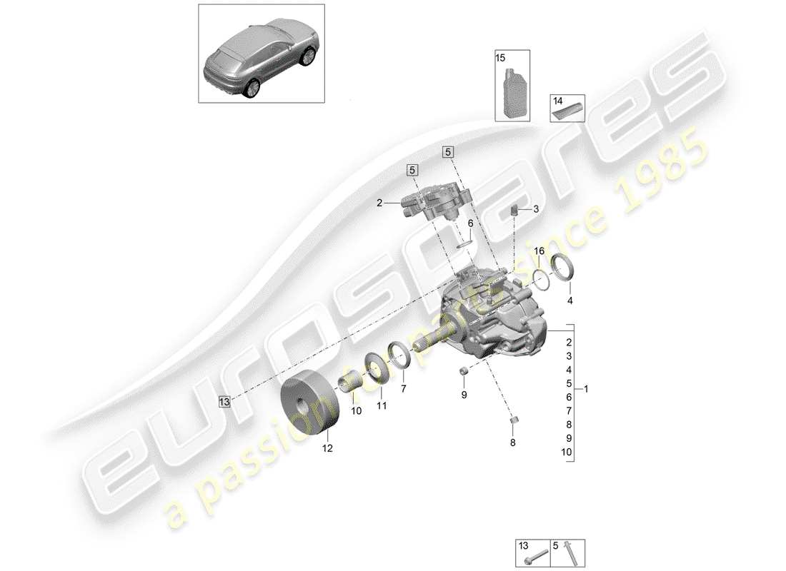 porsche 2019 (macan) transfer box part diagram