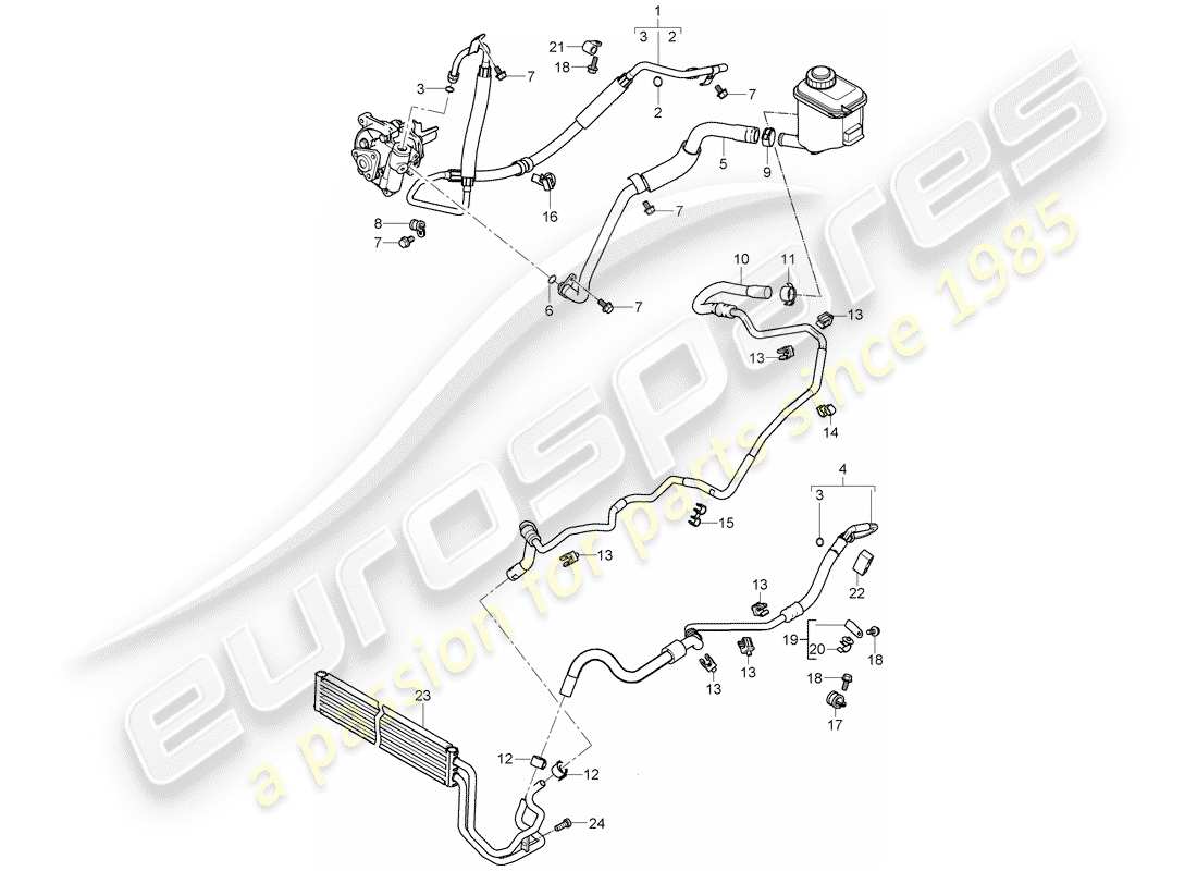 porsche 2008 (cayenne e1 9pa) power steering part diagram