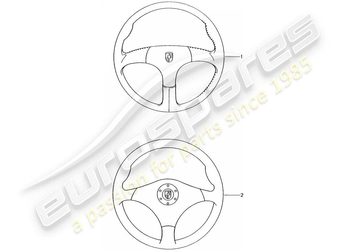 porsche tequipment catalogue (1997) sports steering wheel part diagram