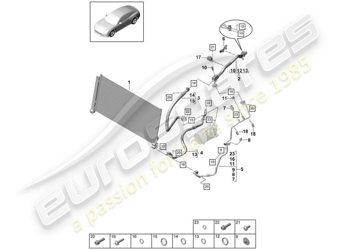 porsche 2019 (panamera 971-1) refrigerant circuit part diagram