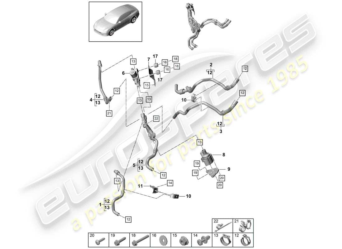 porsche 2019 (panamera 971-1) heater part diagram