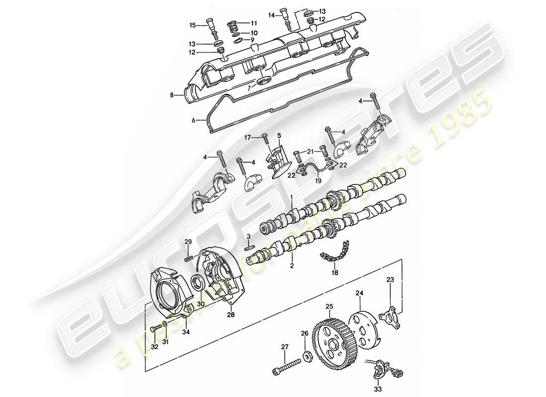 porsche 1991 (944) camshaft part diagram