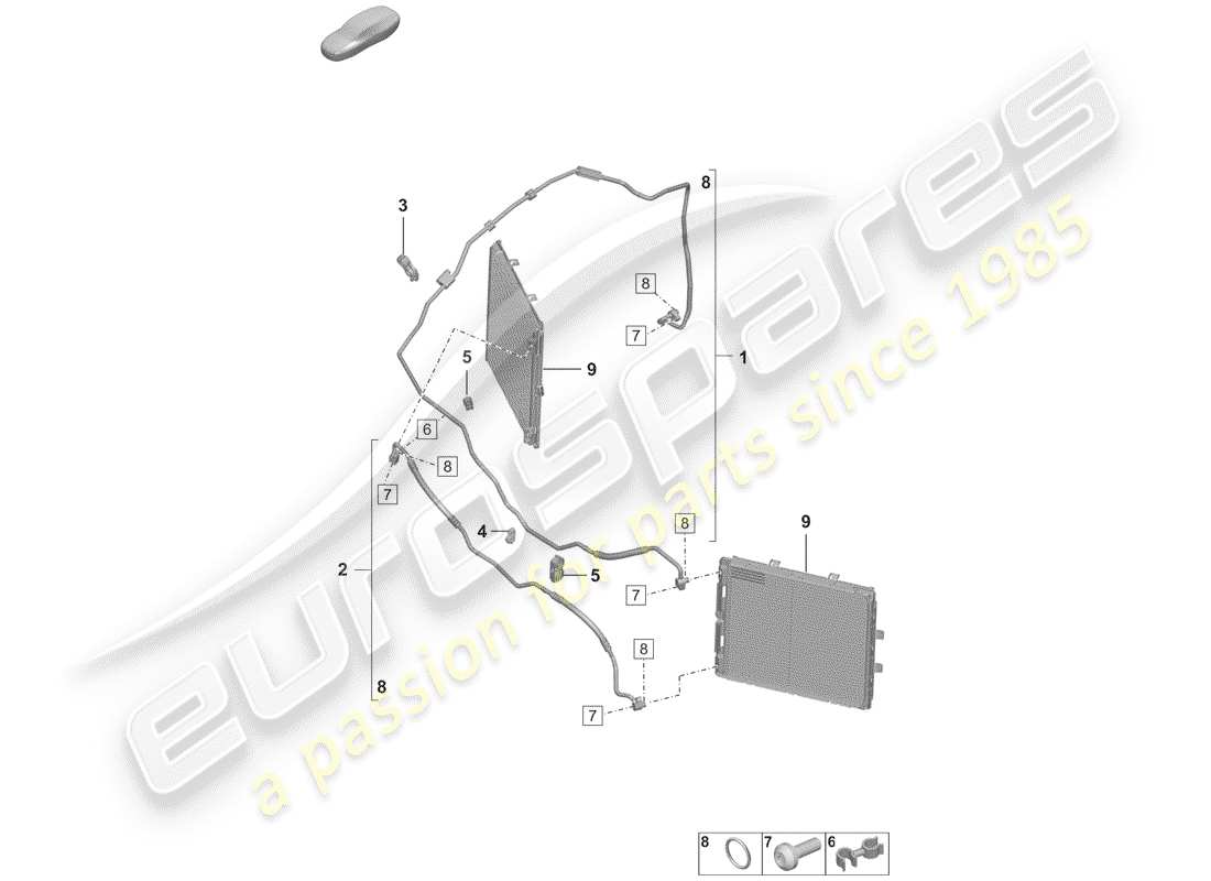 porsche 2019 (992-1) air conditioner part diagram