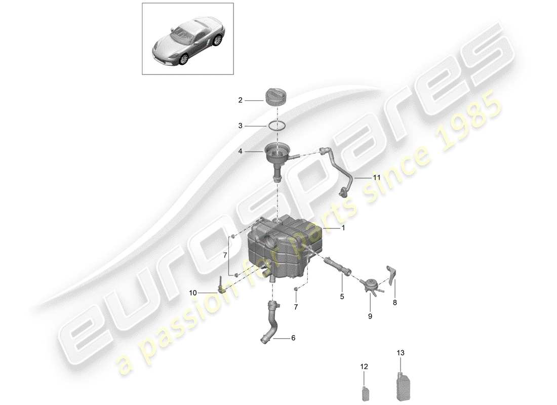 porsche 2019 (718 boxster) water cooling part diagram
