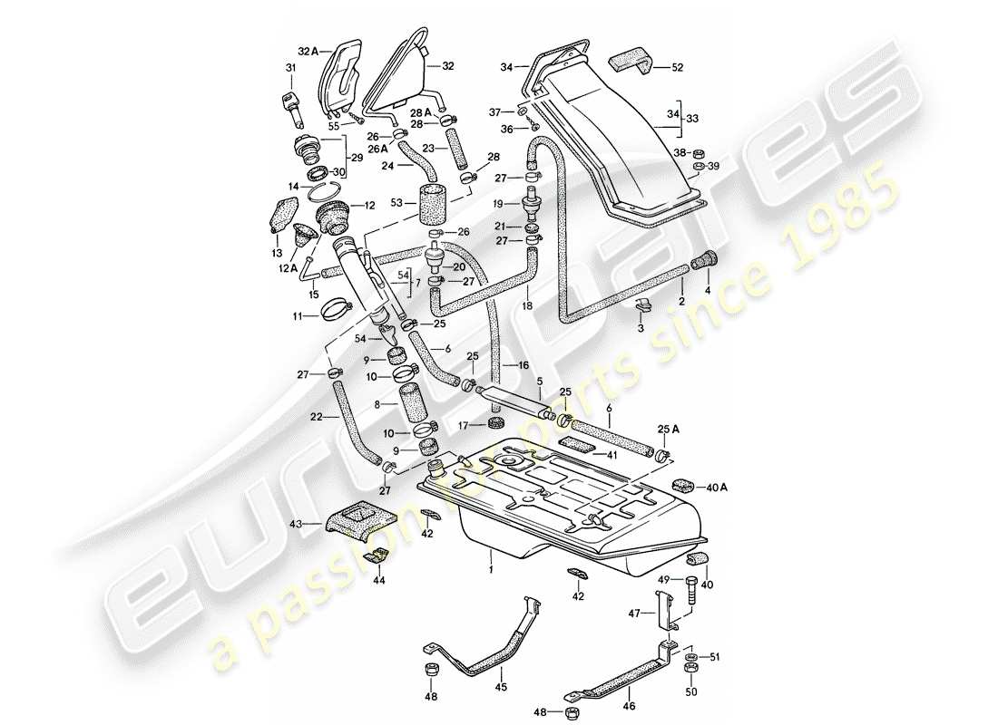 porsche 1984 (944) fuel tank parts diagram
