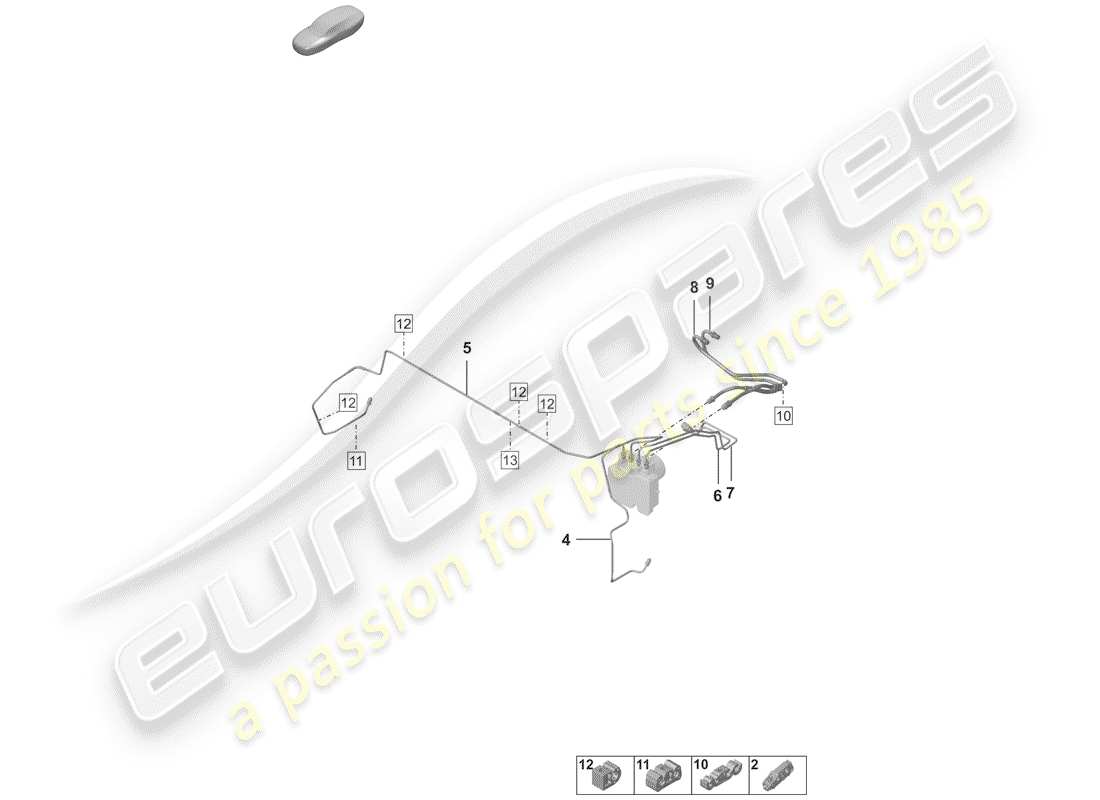 porsche 2019 (992-1) brake line part diagram