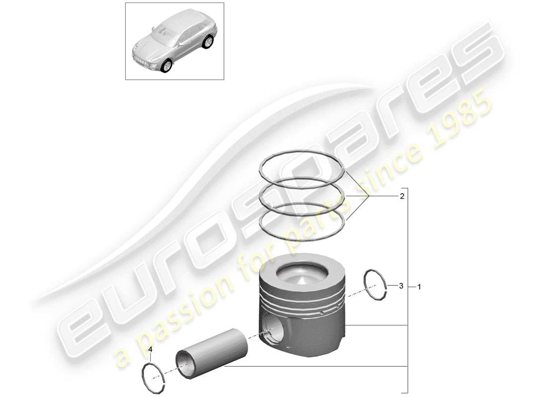 porsche macan (2018) piston part diagram