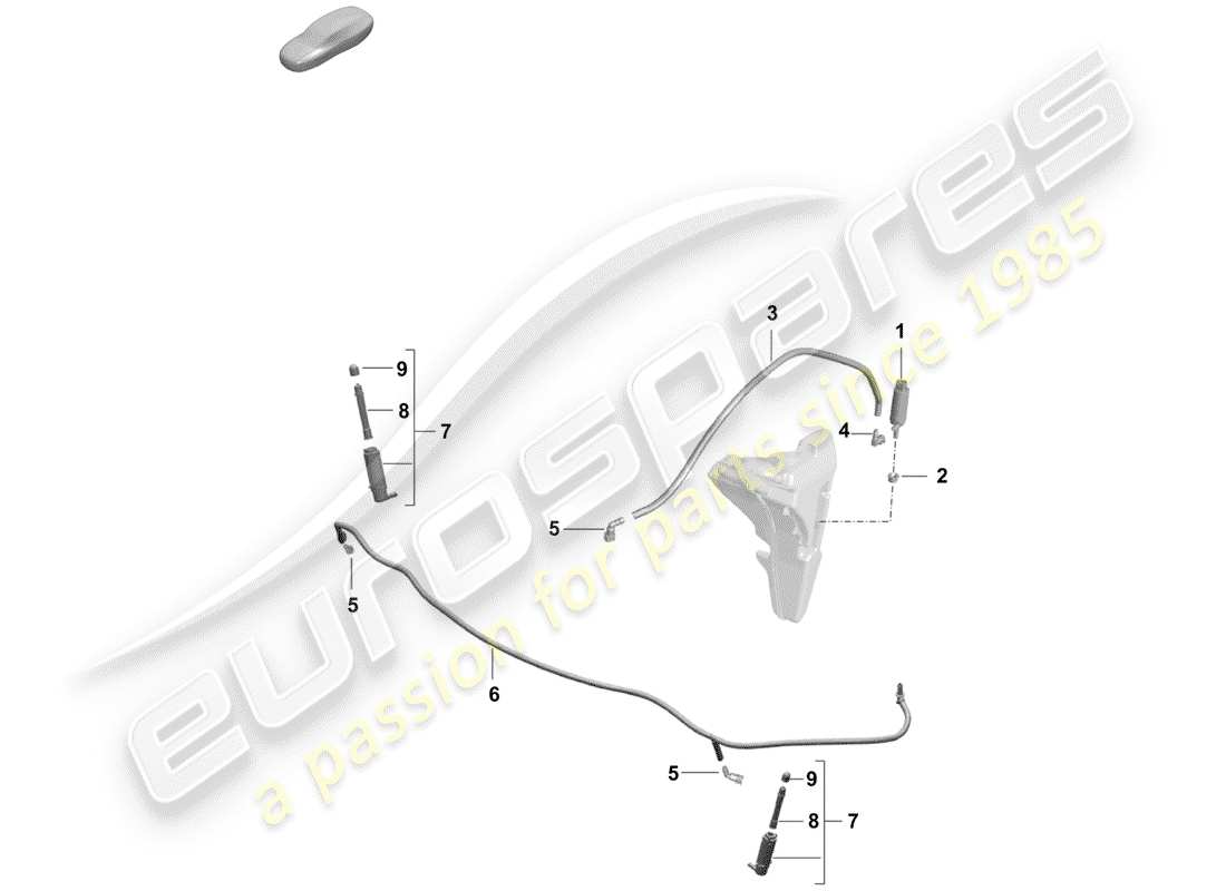 porsche 2020 (718 boxster spyder) headlight washer system parts diagram