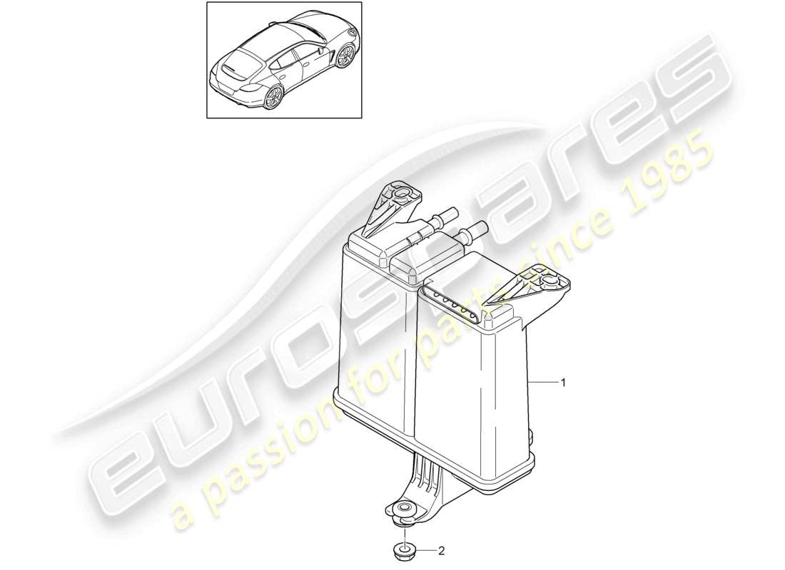 porsche 2010 (cayenne e1 9pa) activated charcoal container parts diagram