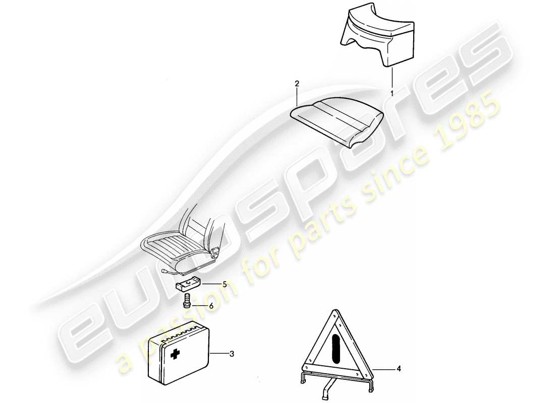 porsche 1985 (911) accessories - child seat - vehicle cover part diagram