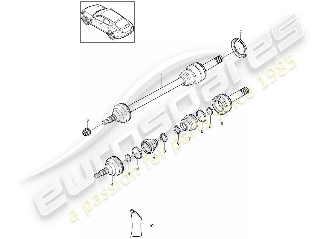 porsche 2016 (panamera 970) drive shaft part diagram