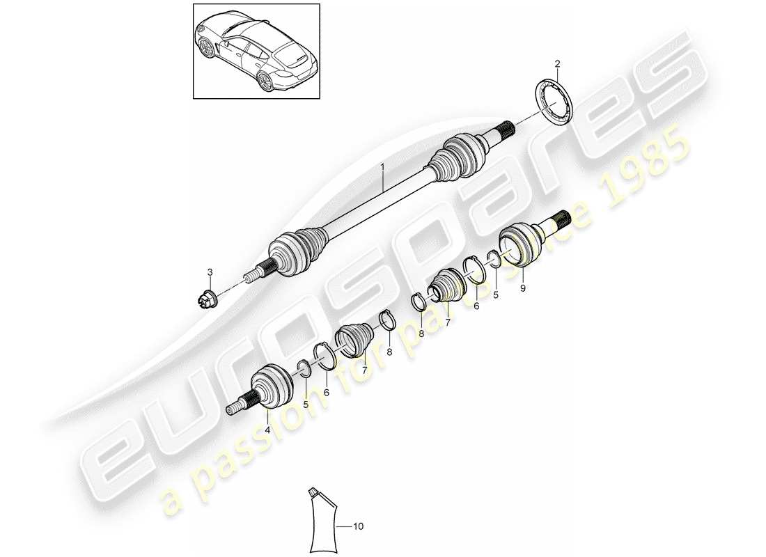 porsche 2013 (panamera 970) drive shaft part diagram