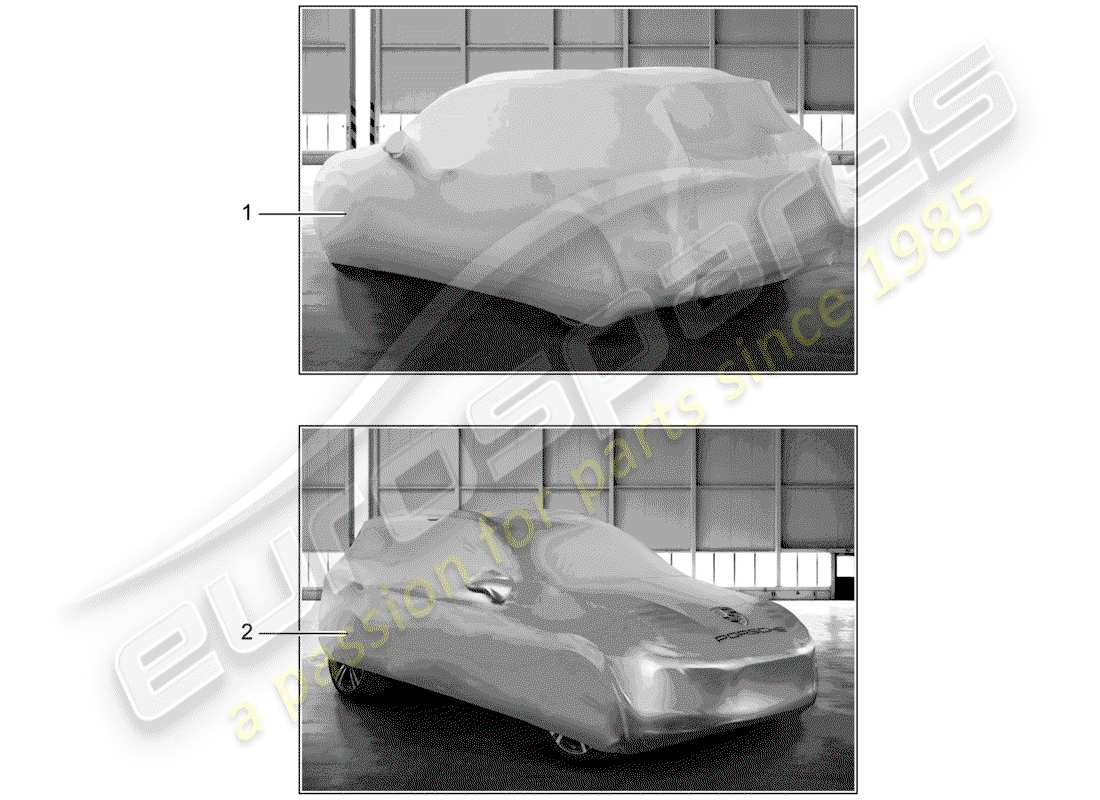 porsche 2018 (tequipment cayenne) car cover part diagram