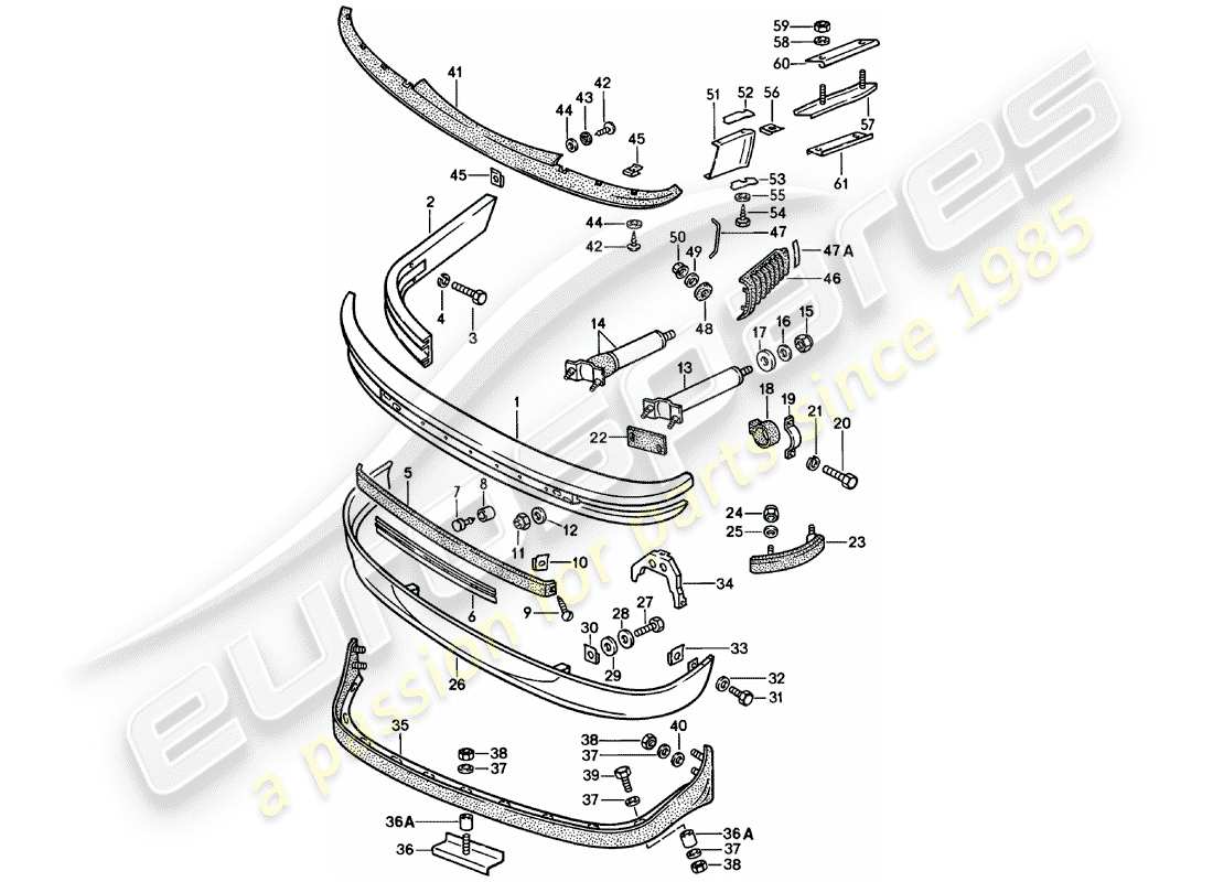 porsche 1979 (911) bumper parts diagram