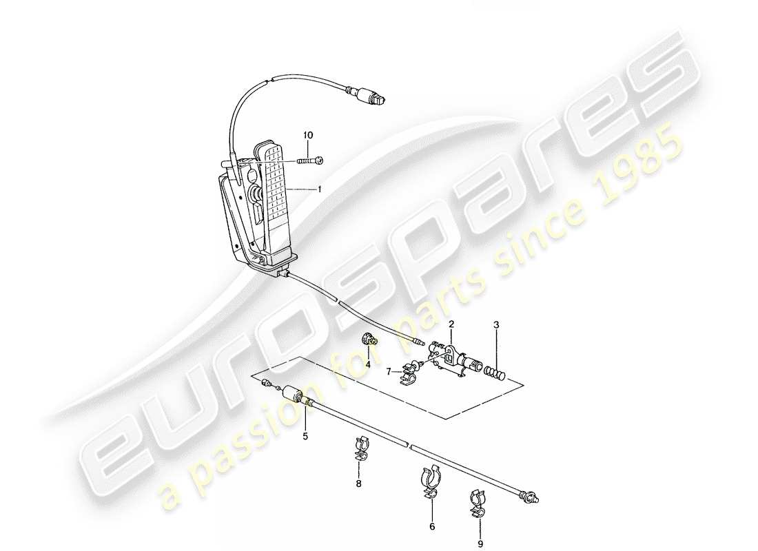 porsche 2002 (996 gt3) pedals - throttle control part diagram