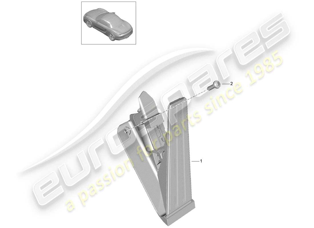 porsche 2012 (981 boxster) pedals parts diagram