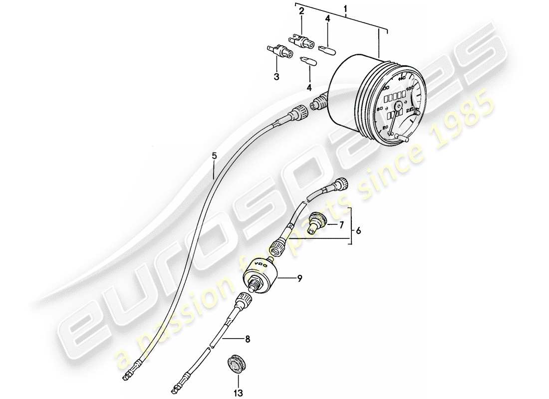 porsche 1978 (924) speedometer part diagram