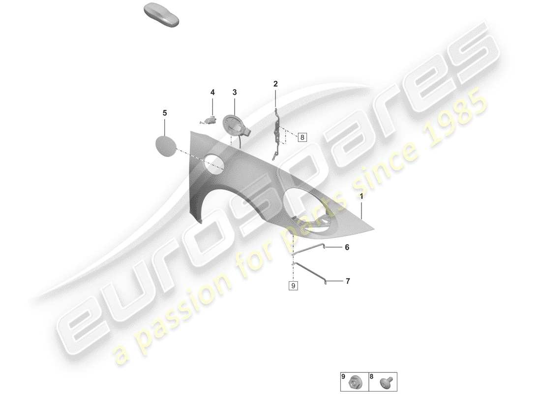 porsche 2019 (992-1) fender part diagram