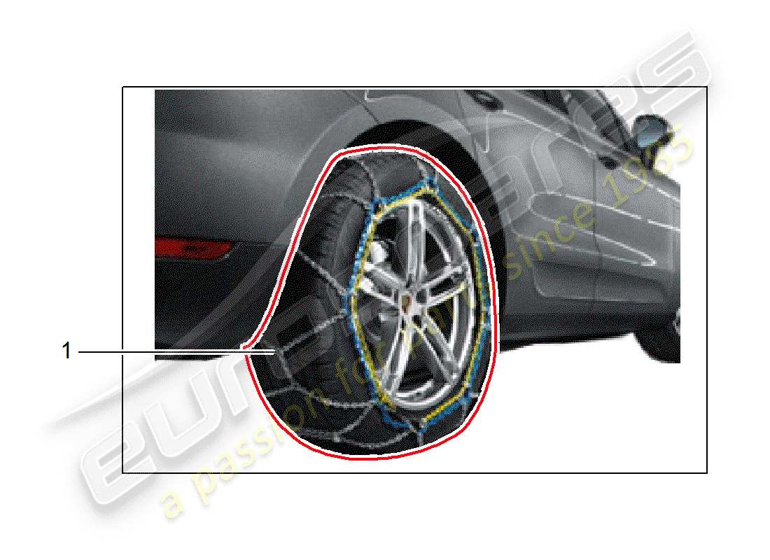 porsche 2017 (tequipment macan) snow chains part diagram